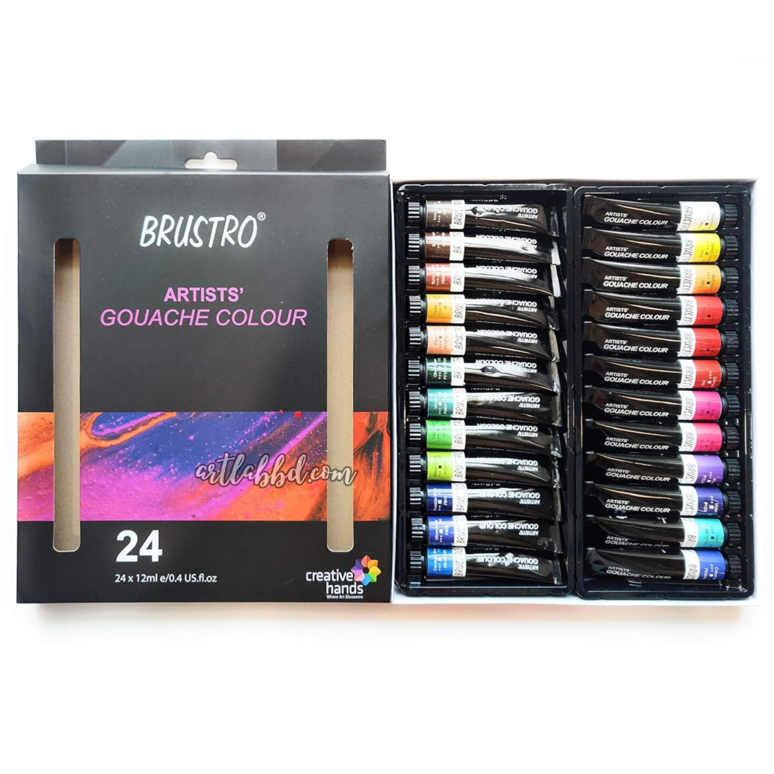 BRUSTRO Artist’s Gouache Colour | Set of 24 Colors X 12ml Tubes