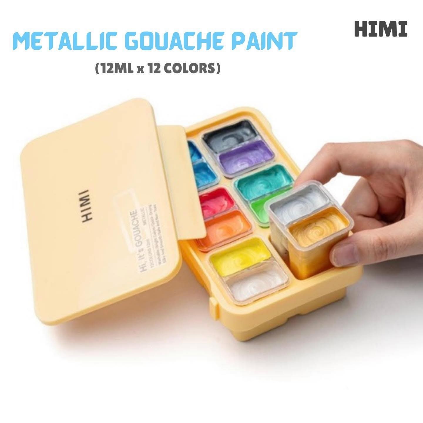 HIMI Metallic Gouache Paint – 12ml x 12 Colours