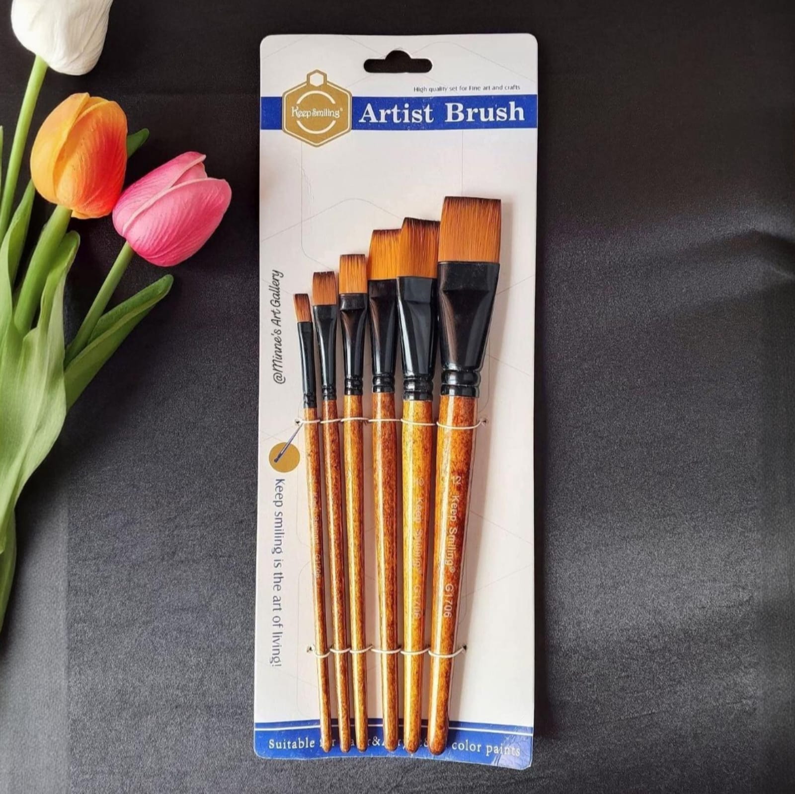 Keep Smiling Flat Brush Set 6pc