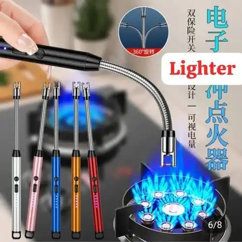 Long Candle Kitchen Electric USB Lighter BBQ Rechargeable Windproof Jos Torch Electric Plasma Arc Lighter Smoking