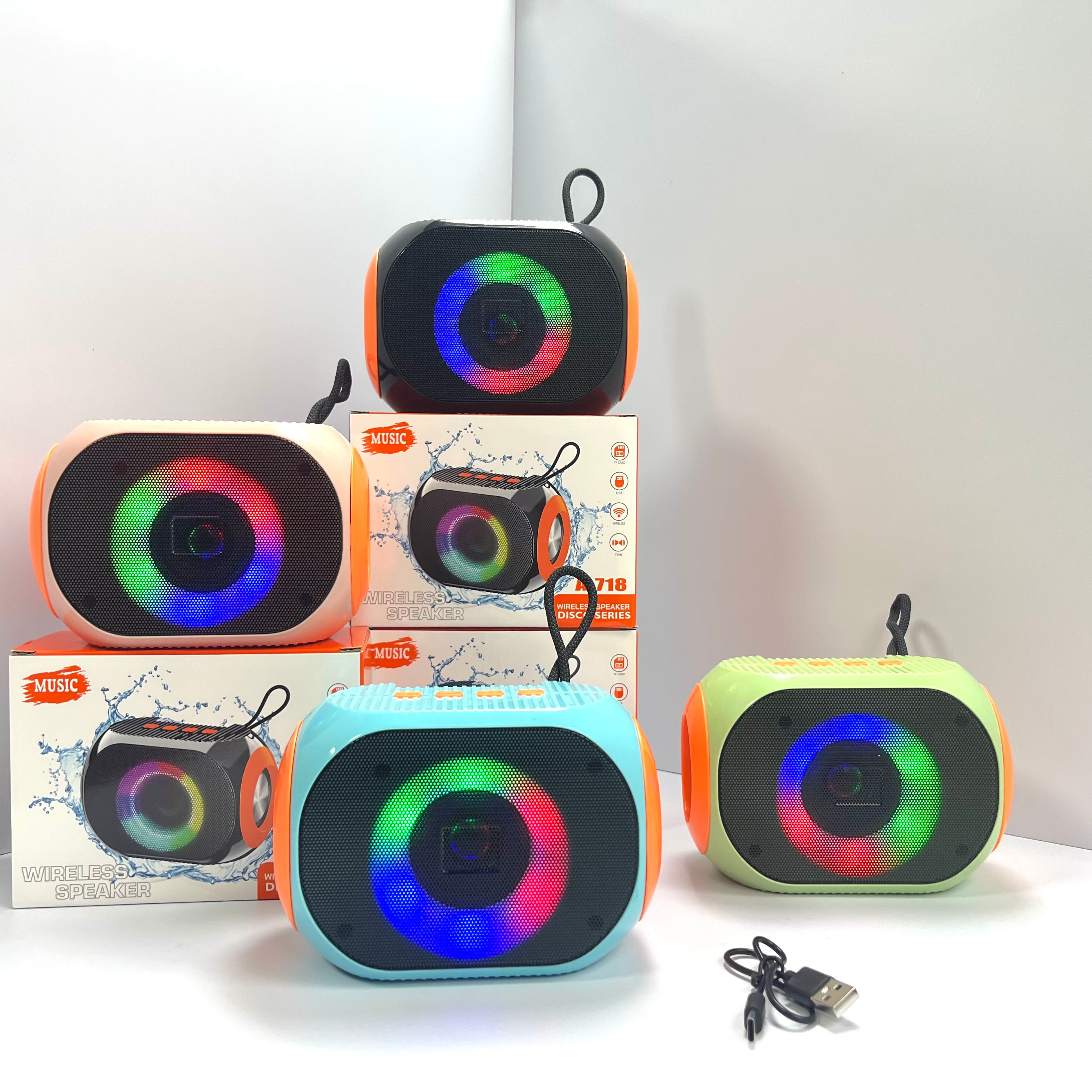 A-718 Bluetooth speaker, USB, TF Card & FM Radio Supported 3D Stereo Sound Wireless Speaker