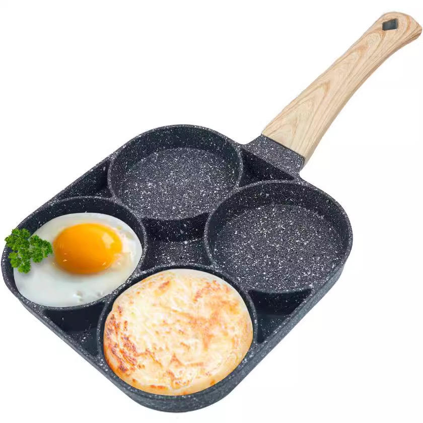 Maker Frying Pans Non Stick 4 Hole Omelet Pan