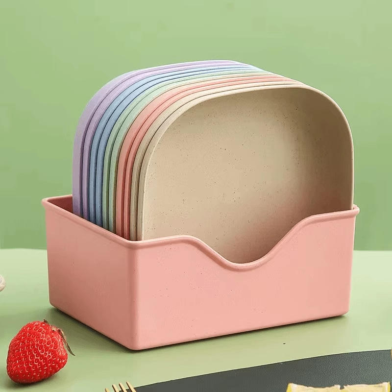10Pcs Multi-function Spit Bone Dish Household Food Grade Plastic Spit Bone Dish Round Square Set Dining Table Garbage Plate
