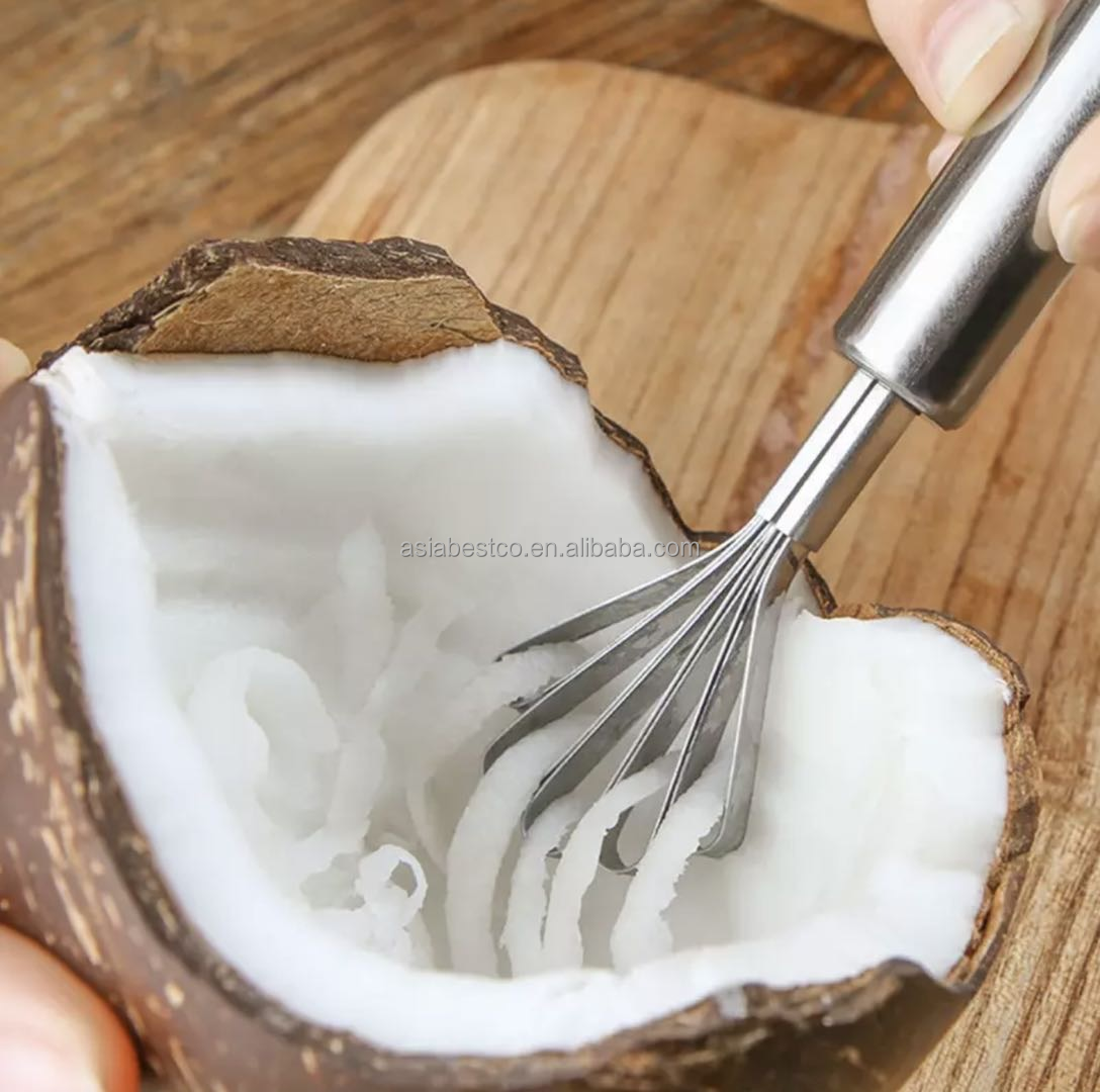 Coconut Scraper With Wooden Handle