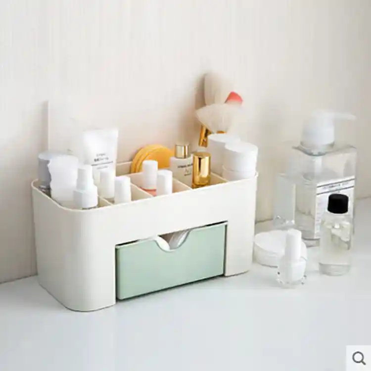 Multi-Functional Desktop Cosmetic Storage Box with Drawer - ড্রেসিং টেবিল মেকআপ অর্গানাইজার